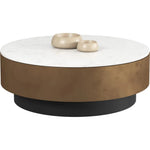 Zelda Coffee Table White Marble Black Base - LOOMLAN - SUNPAN - Coffee Tables