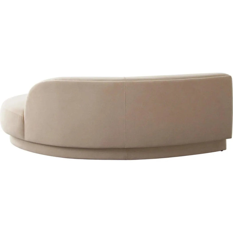 Zelda RF Curved Light Camel Performance Velvet Chaise - LOOMLAN - Diamond Sofa - Chaises