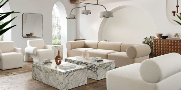 Zia Light Camel Performance Fabric Modular Sofa - LOOMLAN - Diamond Sofa - Sofas & Loveseats