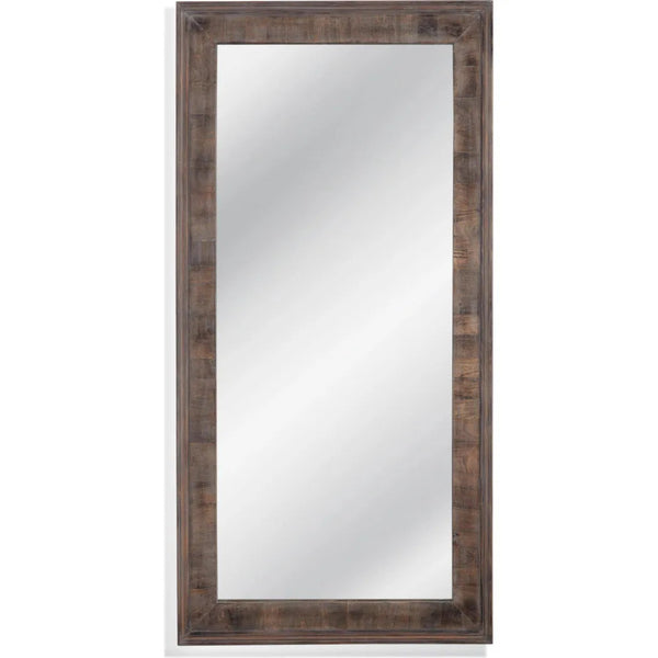 Zip Vertical Wood Brown Floor Mirror - LOOMLAN - Bassett Mirror - Floor Mirrors