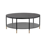 Zuma Coffee Table Concrete & Glass Gold Caps - LOOMLAN - SUNPAN - Outdoor Coffee Tables