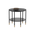 Zuma Side Table Concrete Top Glass Shelf - LOOMLAN - SUNPAN - Outdoor Side Tables