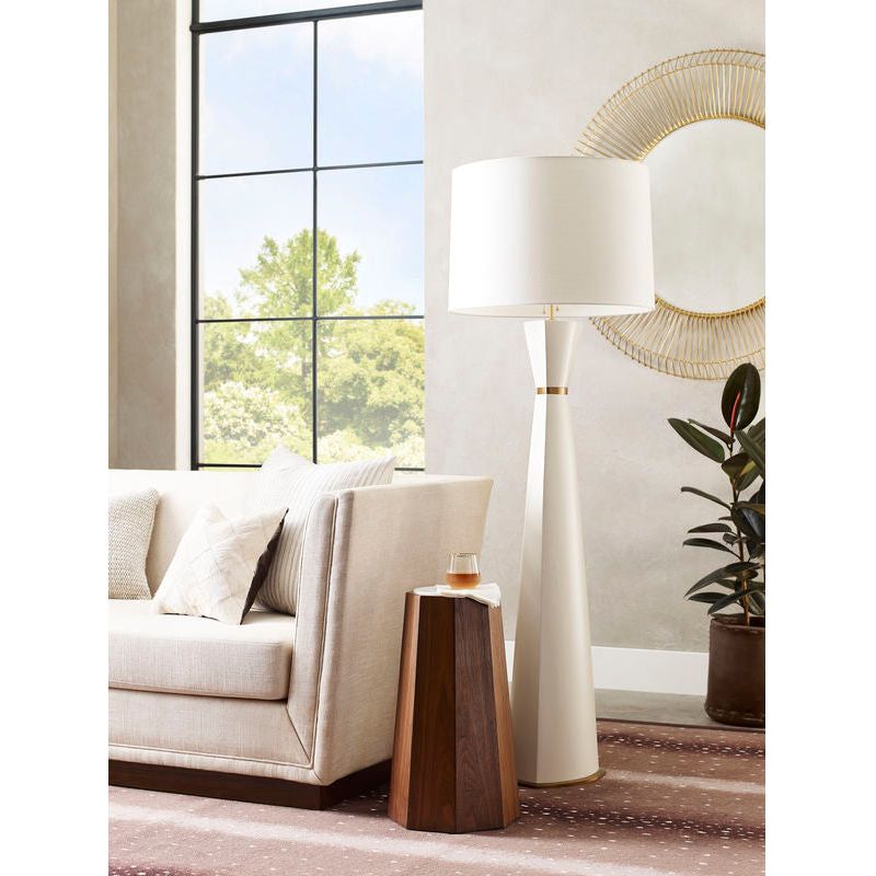 Zuri Triangular Shaped White Floor Lamp - LOOMLAN - Floor Lamps