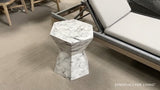Round Accent Table Bento Ivory Marble Outdoor Indoor Side Table LOOMLAN Essentials for LIving