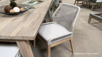 Loom Outdoor Dining Chair, Set of 2 Taupe & White Flat Rope, Pumice, Gray Teak LOOMLAN