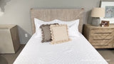 Low Profile Malay Queen Bed White Wash Abaca Rope, Natural Gray Mahogany