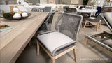 Loom Outdoor Dining Chair, Set of 2 Platinum Rope, Smoke Gray Teak Wood LOOMLAN